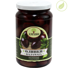 Каламата оливки натуральные с косточкой, "Amado" 350 г